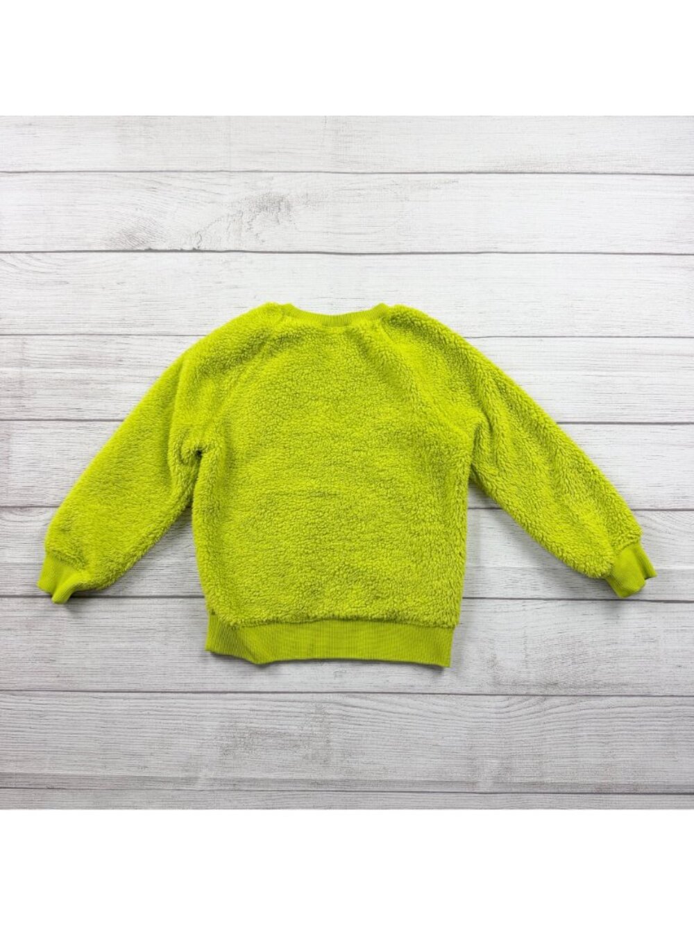Grinch By Hanna Andersson Kids Fuzzy Lime Green Sweater 5 - Picture 4 of 4